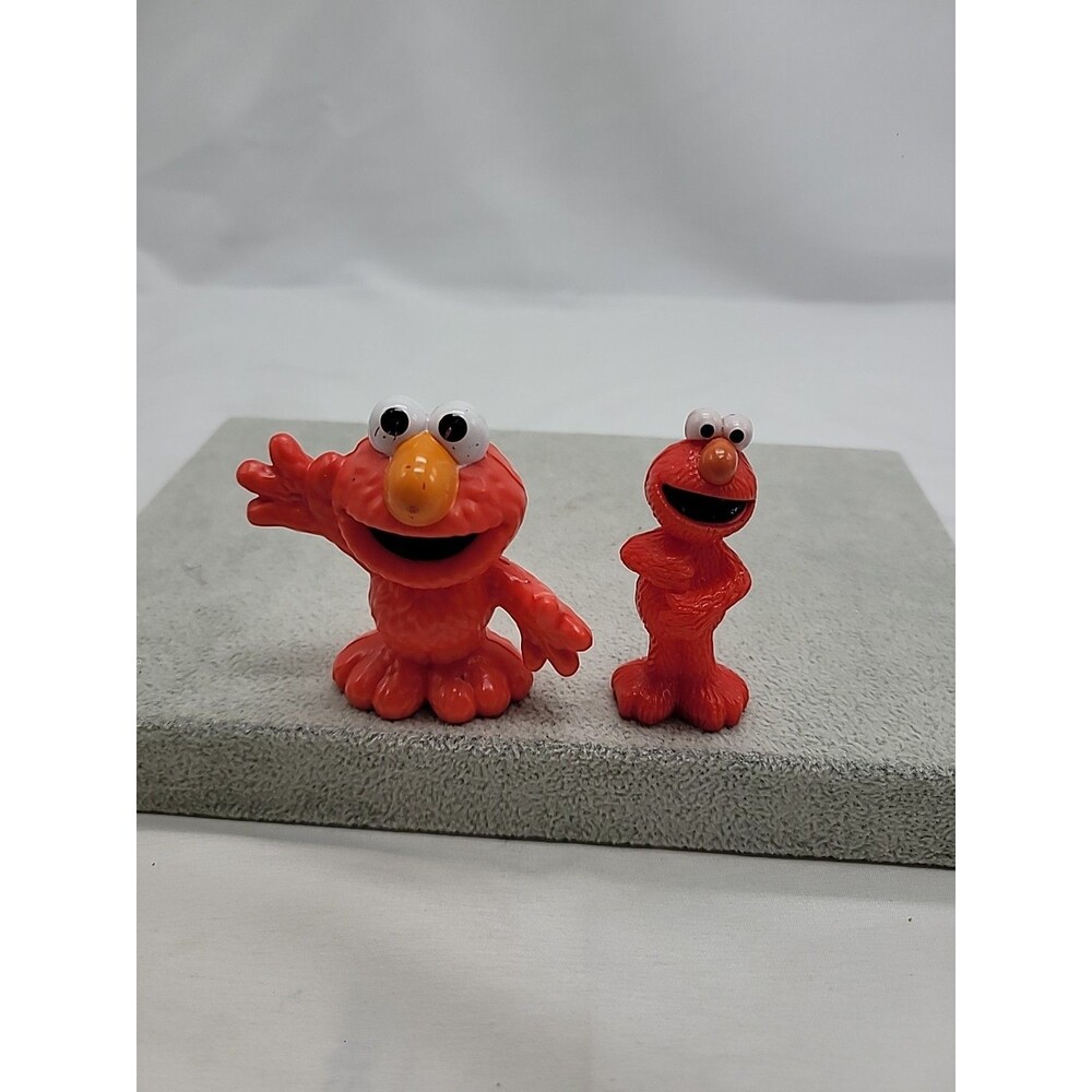 Lot Of 2 Hasbro Playskool Sesame Street Friends Elmo Figure Toy PVC Cake Topper